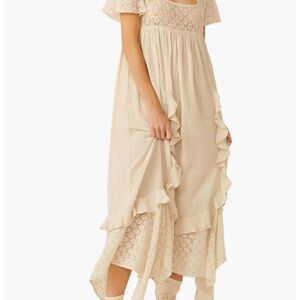 Free People Bring the Romance Handkerchief Hem Maxi Dress NWT